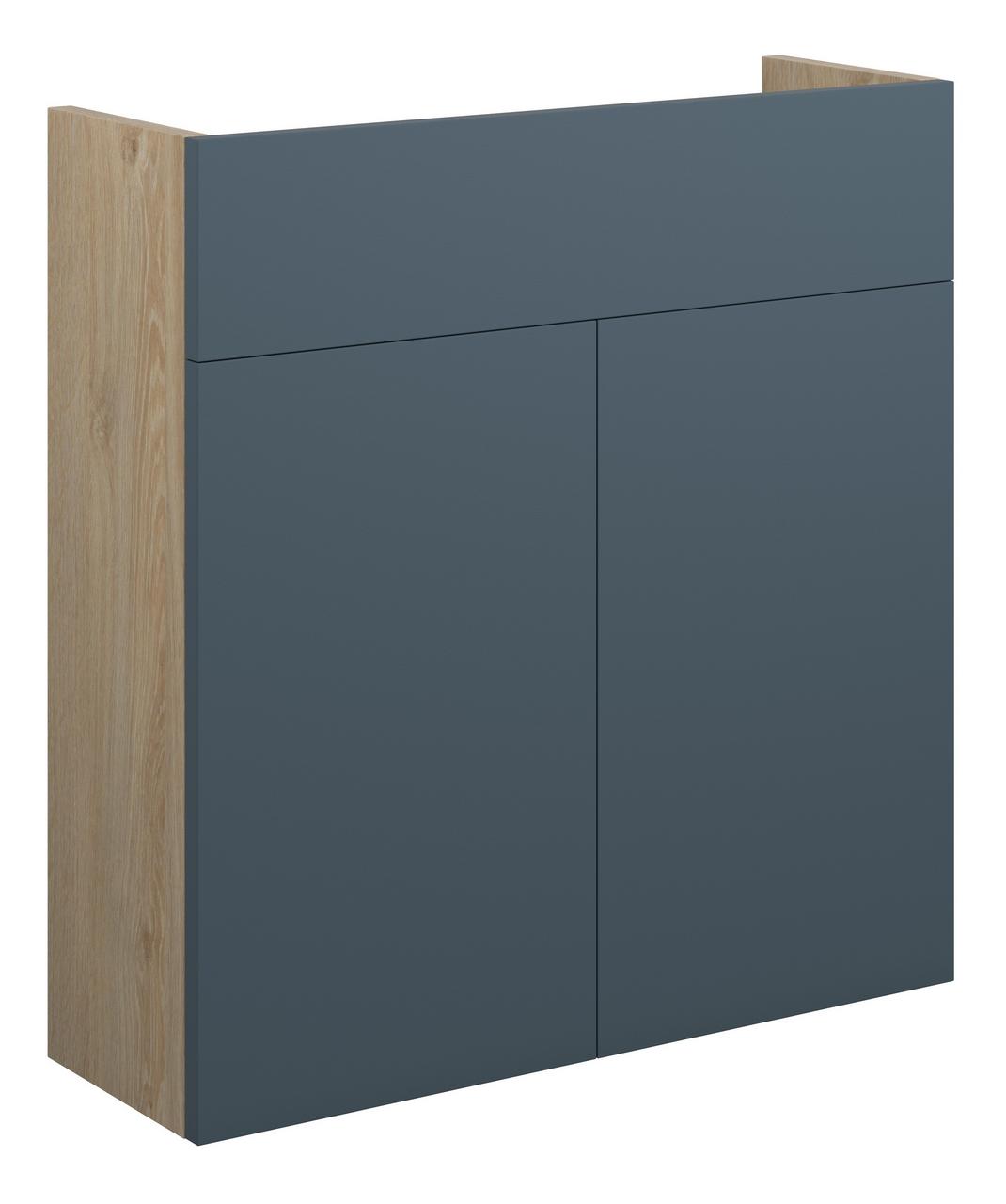Auvellis Linaro 600mm Slim Basin Unit – Matt Arley Blue | Cabinet Colour: Oak