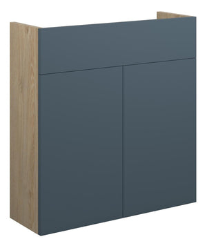Auvellis Linaro 600mm Slim Basin Unit – Matt Arley Blue | Cabinet Colour: Oak
