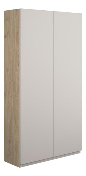 Auvellis Cara 600mm Slim 2 Door Storage Unit – Matt Dove Grey | Cabinet Colour: Oak