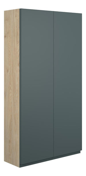 Auvellis Cara 600mm Slim 2 Door Storage Unit – Matt Green Camo | Cabinet Colour: Oak