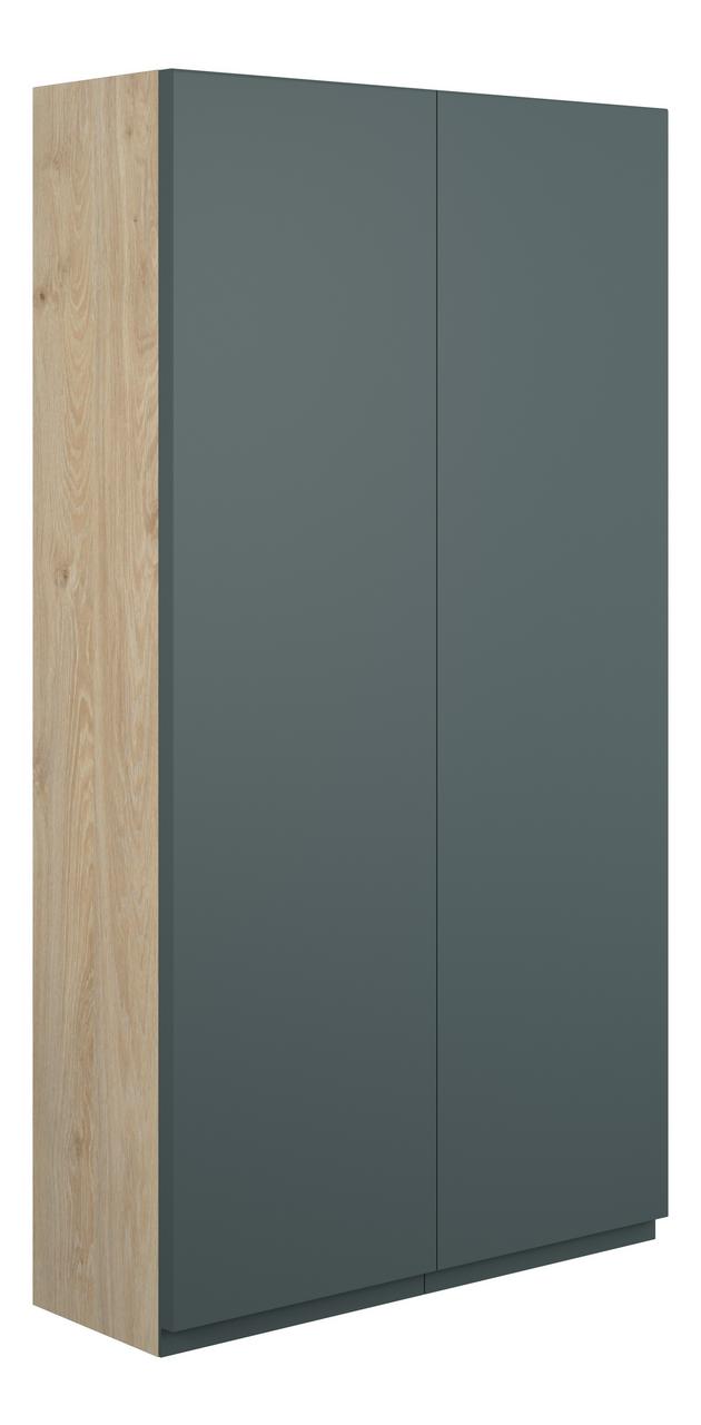 Auvellis Cara 600mm Slim 2 Door Storage Unit – Matt Green Camo | Cabinet Colour: Oak