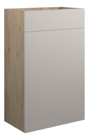 Auvellis Linaro 500mm Standard WC Unit – Matt Dove Grey | Cabinet Colour: Oak