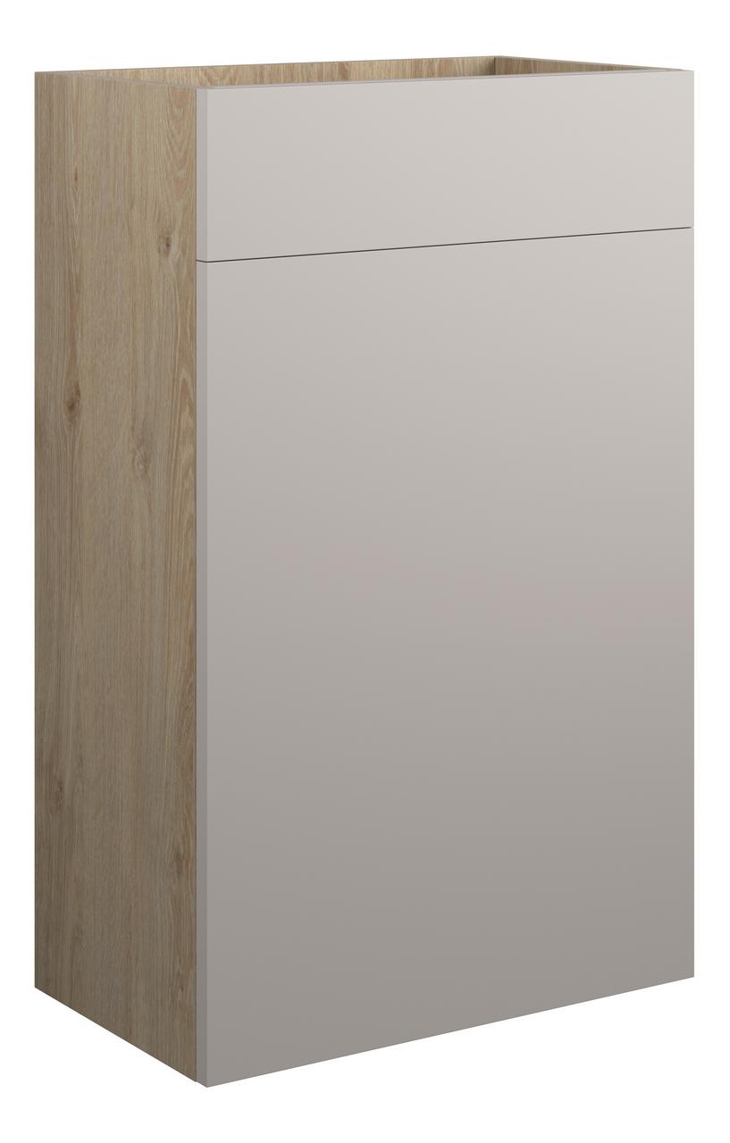 Auvellis Linaro 500mm Standard WC Unit – Matt Dove Grey | Cabinet Colour: Oak