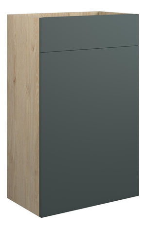 Auvellis Linaro 500mm Standard WC Unit – Matt Green | Cabinet Colour: Oak