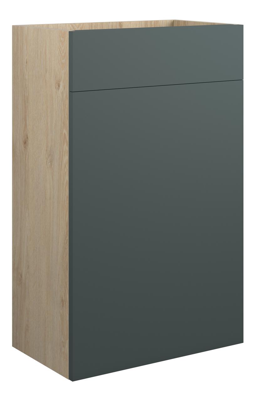 Auvellis Linaro 500mm Standard WC Unit – Matt Green | Cabinet Colour: Oak