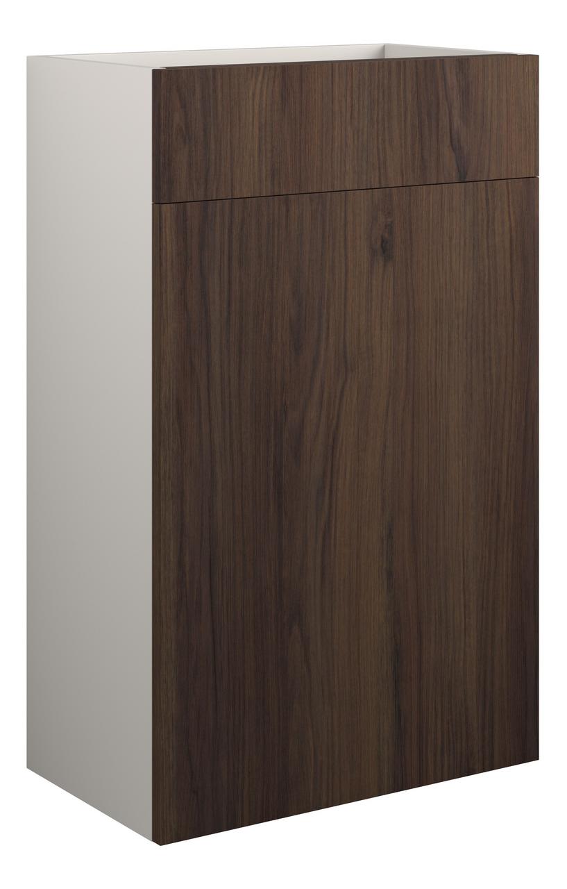 Auvellis Linaro 500mm Standard WC Unit – Warm Walnut | Cabinet Colour: Grey