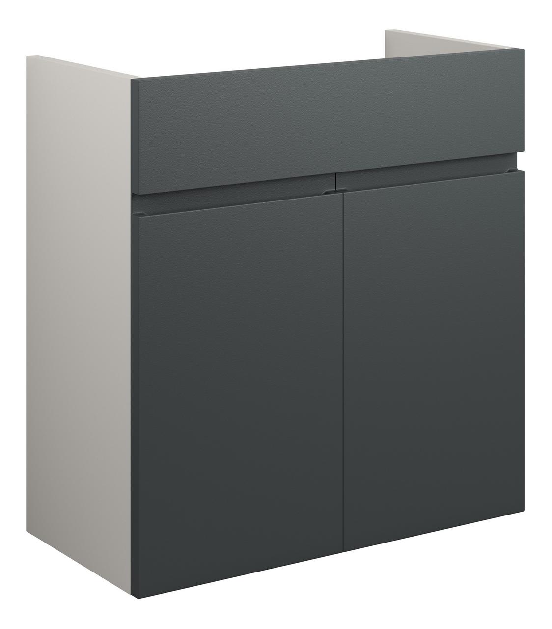 Auvellis Cara 600mm Standard Basin Unit – Matt Graphite Grey | Cabinet Colour: Grey