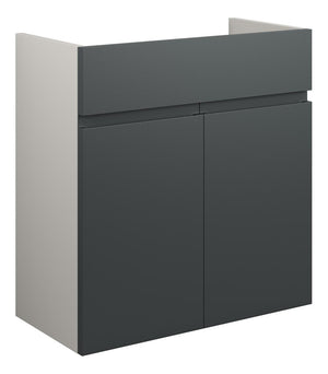 Auvellis Cara 600mm Standard Basin Unit – Matt Graphite Grey | Cabinet Colour: Grey