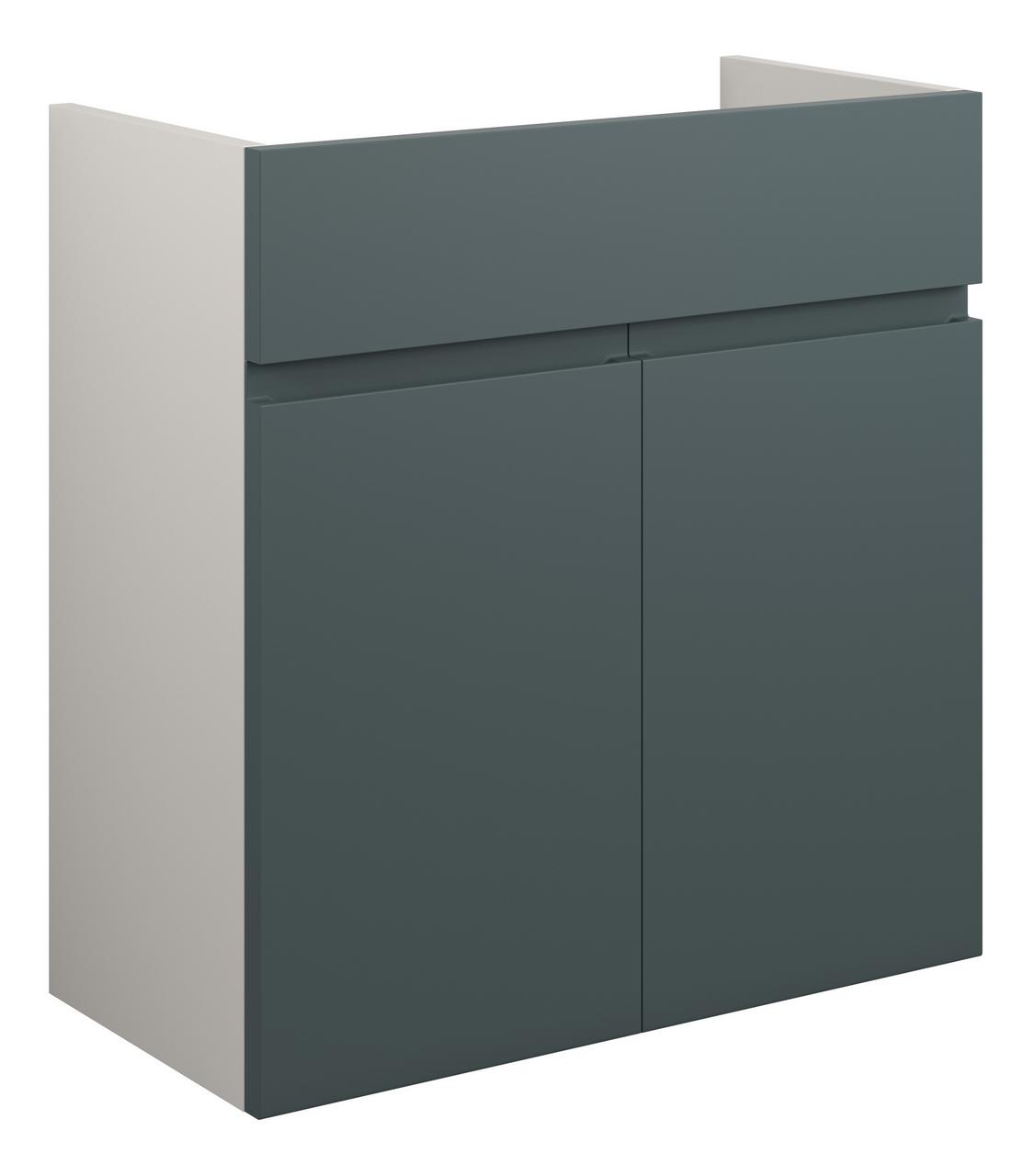 Auvellis Cara 600mm Standard Basin Unit – Matt Green Camo | Cabinet Colour: Grey