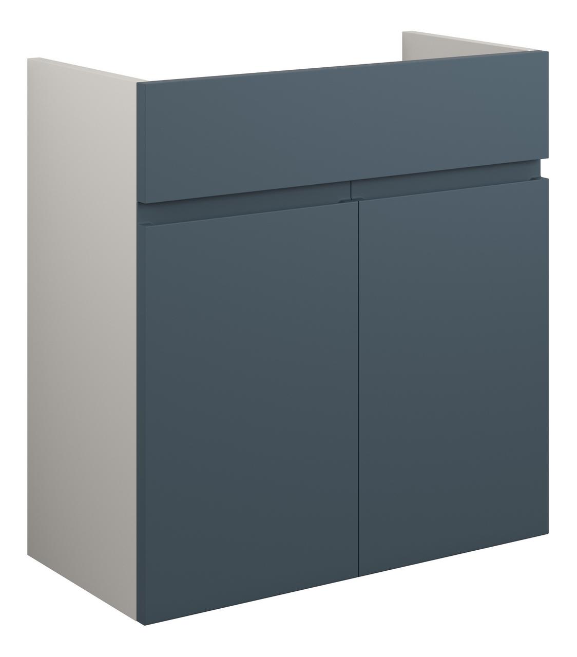 Auvellis Cara 600mm Standard Basin Unit – Matt Arley Blue | Cabinet Colour: Grey