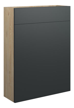 Auvellis Cara 600mm Slim WC Unit – Matt Graphite Grey | Cabinet Colour: Oak
