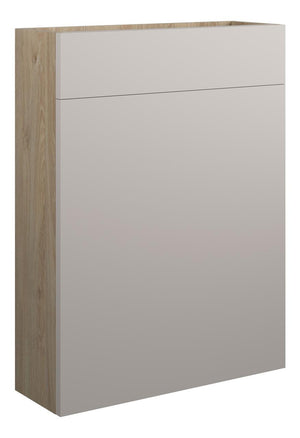 Auvellis Cara 600mm Slim WC Unit – Matt Dove Grey | Cabinet Colour: Oak