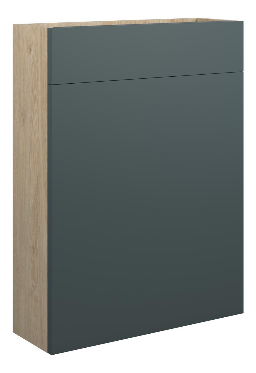 Auvellis Cara 600mm Slim WC Unit – Matt Green Camo | Cabinet Colour: Oak