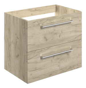 Auvellis Volta 590mm Wall Hung 2 Drawer Basin Unit (No Top) – Oak