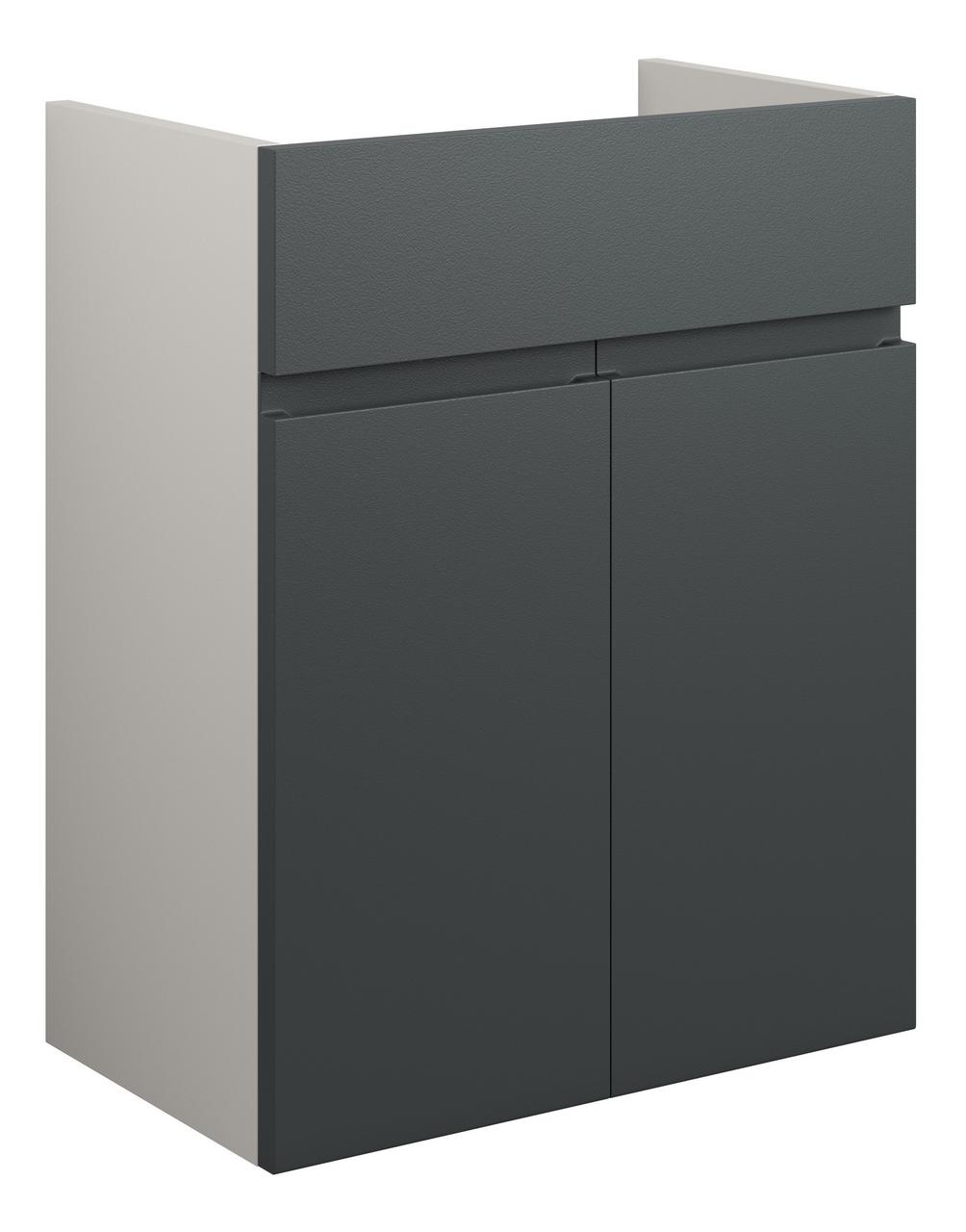 Auvellis Cara 500mm Standard Basin Unit – Matt Graphite Grey | Cabinet Colour: Grey