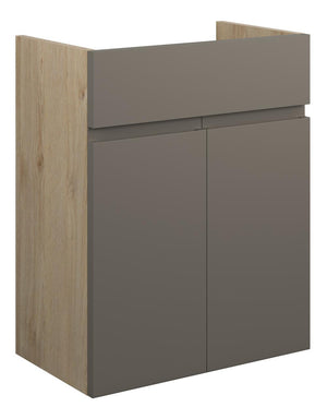 Auvellis Cara 500mm Standard Basin Unit – Matt Stone | Cabinet Colour: Oak