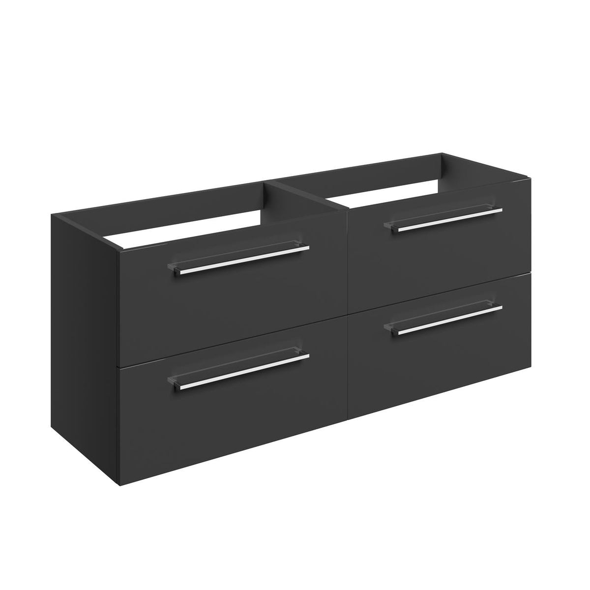 Auvellis Volta 1180mm Wall Hung 2 Drawer Basin Unit Run (No Top) – Anthracite Gloss