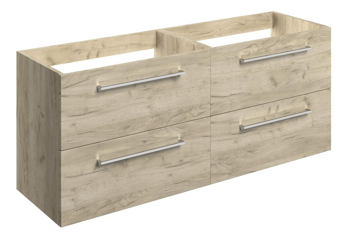 Auvellis Volta 1180mm Wall Hung 2 Drawer Basin Unit Run (No Top) – Oak