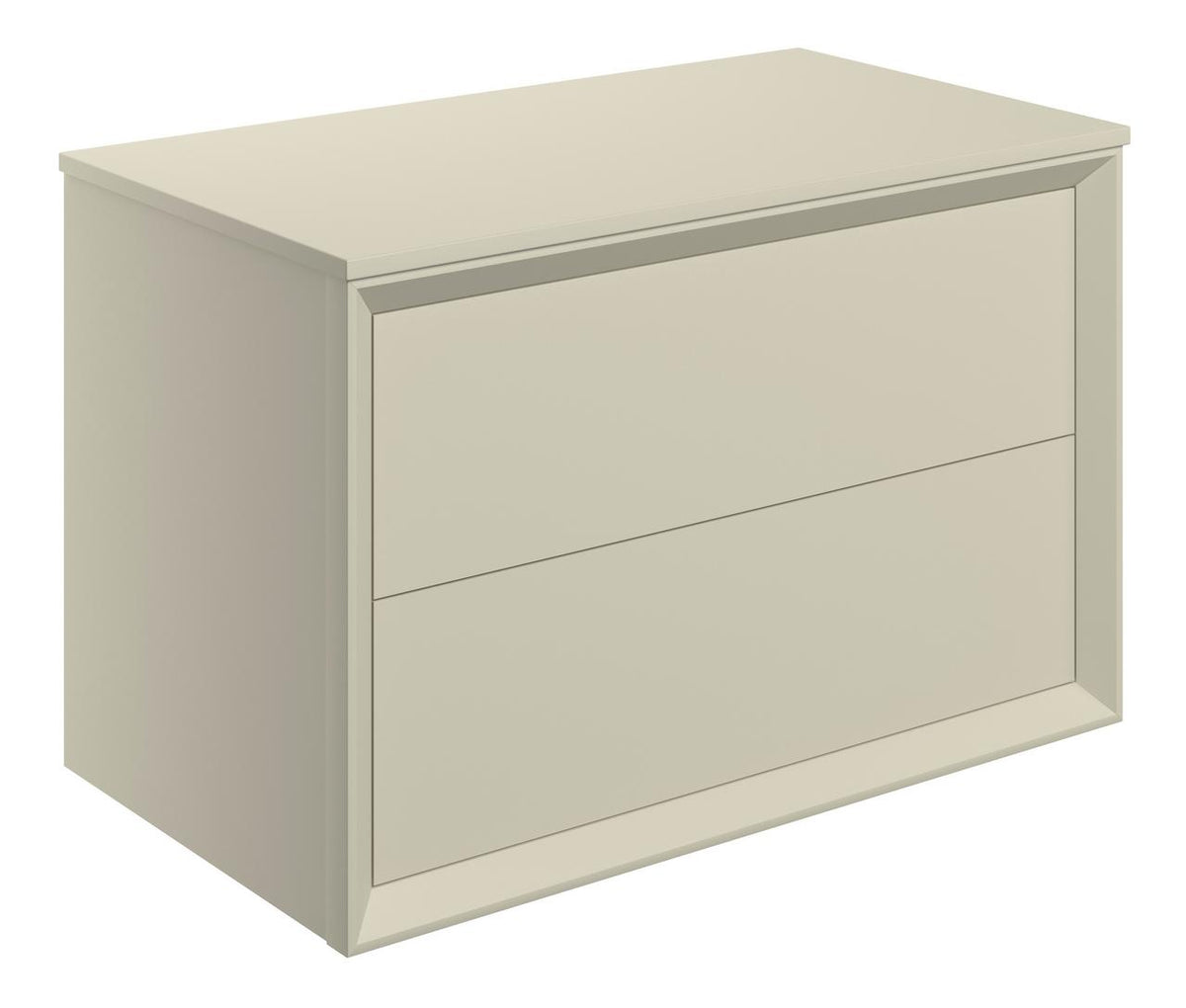 Auvellis Push 810mm Wall Hung 2 Drawer Basin Unit & Top – Matt Cotton