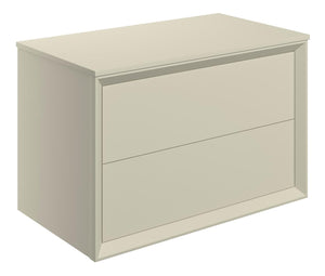 Auvellis Push 810mm Wall Hung 2 Drawer Basin Unit & Top – Matt Cotton