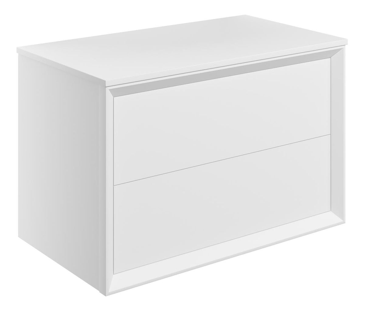 Auvellis Push 810mm Wall Hung 2 Drawer Basin Unit & Top – Matt White