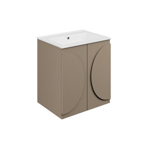 Auvellis Corvex 610mm 0 tap-hole basin unit – Matt Taupe