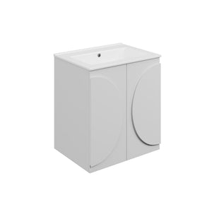 Auvellis Corvex 610mm 0 tap-hole basin unit – Matt White