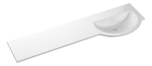 Auvellis 1544mm white standard round one-piece basin and worktop – right hand