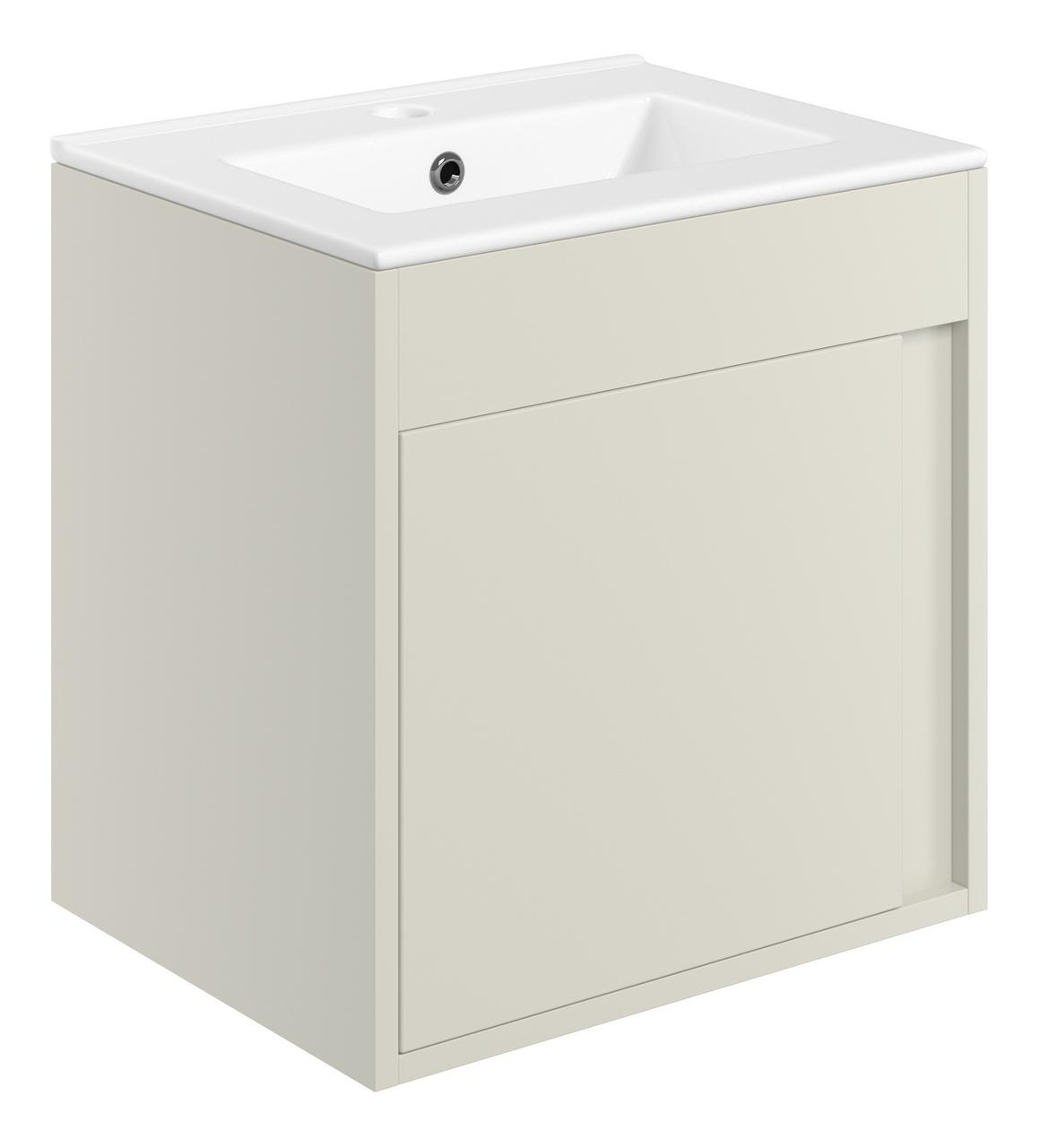 Auvellis Elements 510mm Wall Hung Unit Inc. Basin – Matt Latte