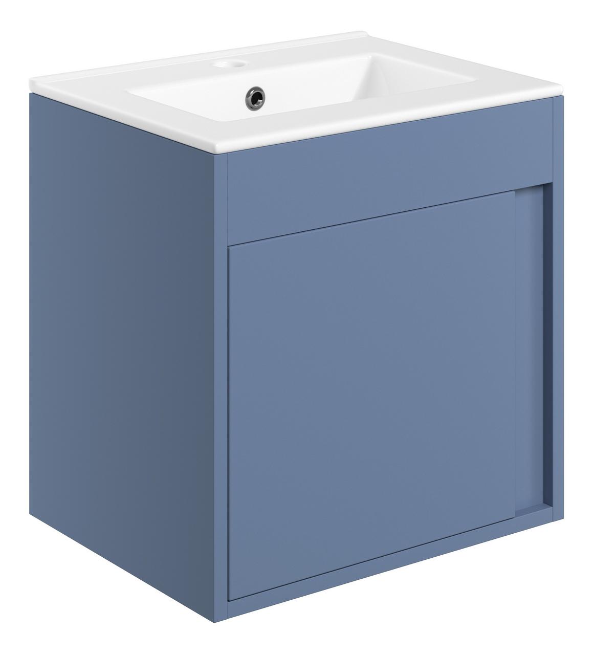 Auvellis Elements 510mm Wall Hung Unit Inc. Basin – Matt Misty Blue