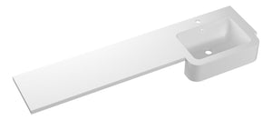 Auvellis 1542mm white standard square one-piece basin and worktop – right hand