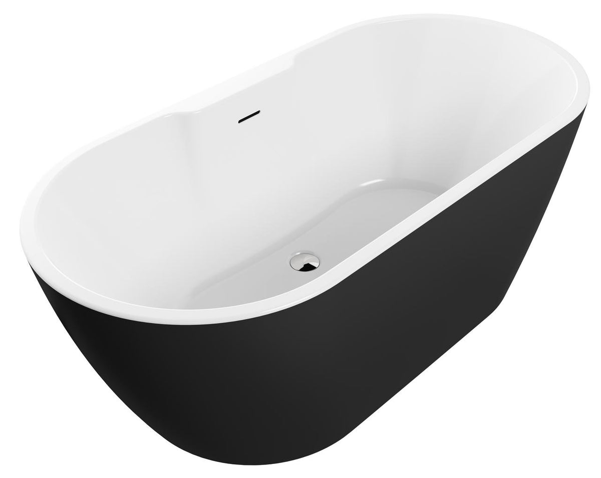 Auvellis Corvex 1655mm double-ended freestanding bath in Matt Black