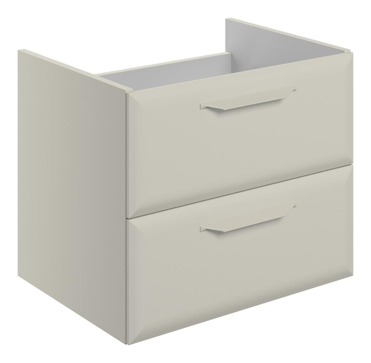 Auvellis Arven 600mm wall-hung 2-drawer basin unit without top – Matt Latte