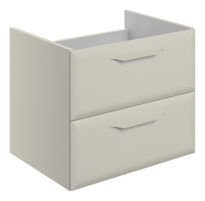 Auvellis Arven 600mm wall-hung 2-drawer basin unit without top – Matt Latte