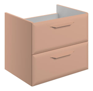 Auvellis Arven 600mm wall-hung 2-drawer basin unit without top – Matt Apricot