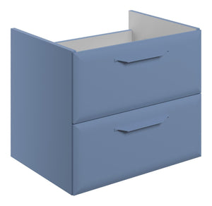 Auvellis Arven 600mm wall-hung 2-drawer basin unit without top – Matt Misty Blue