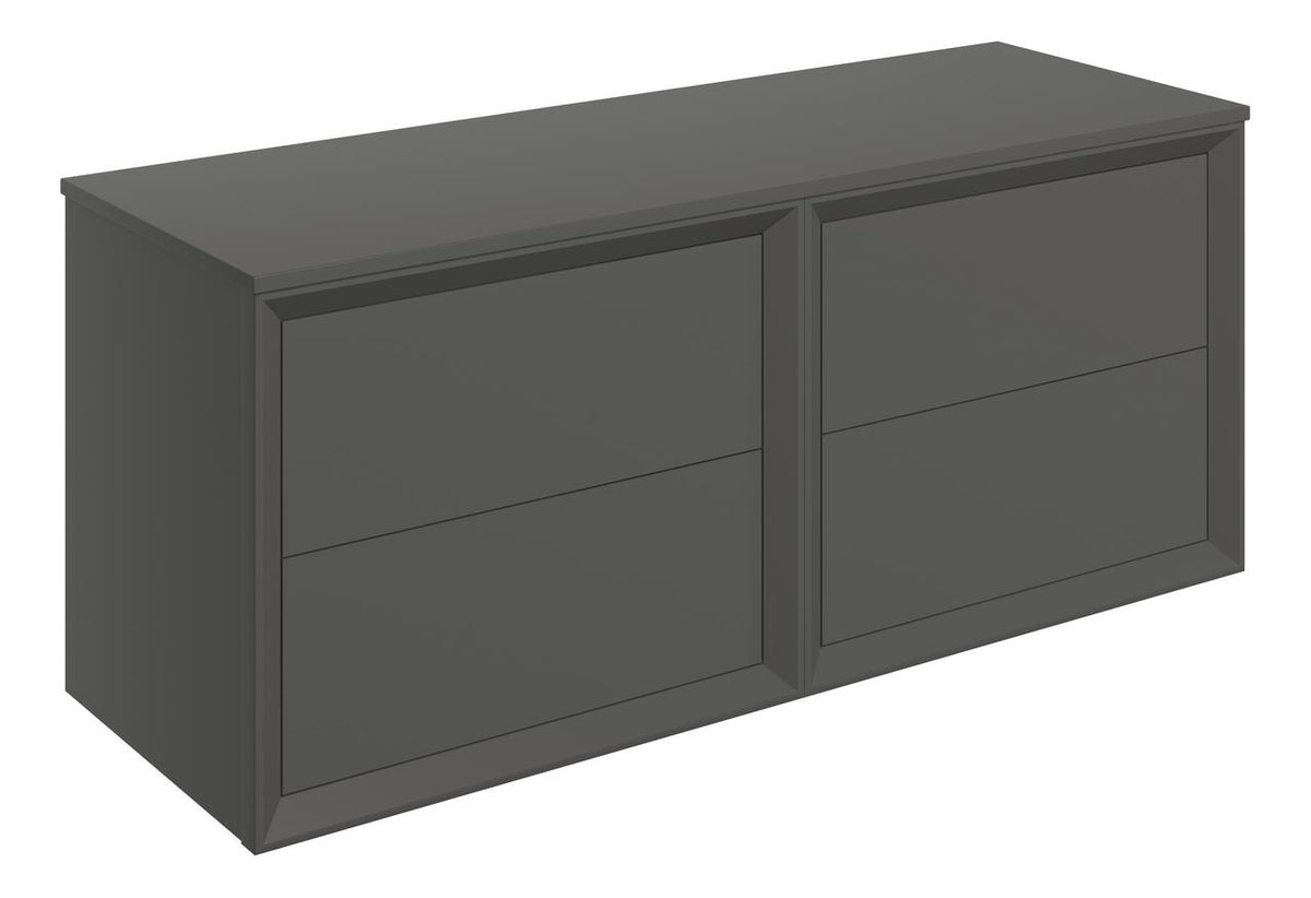 Auvellis Push 1210mm Wall Hung 4 Drawer Basin Unit Run & Top – Matt Clay