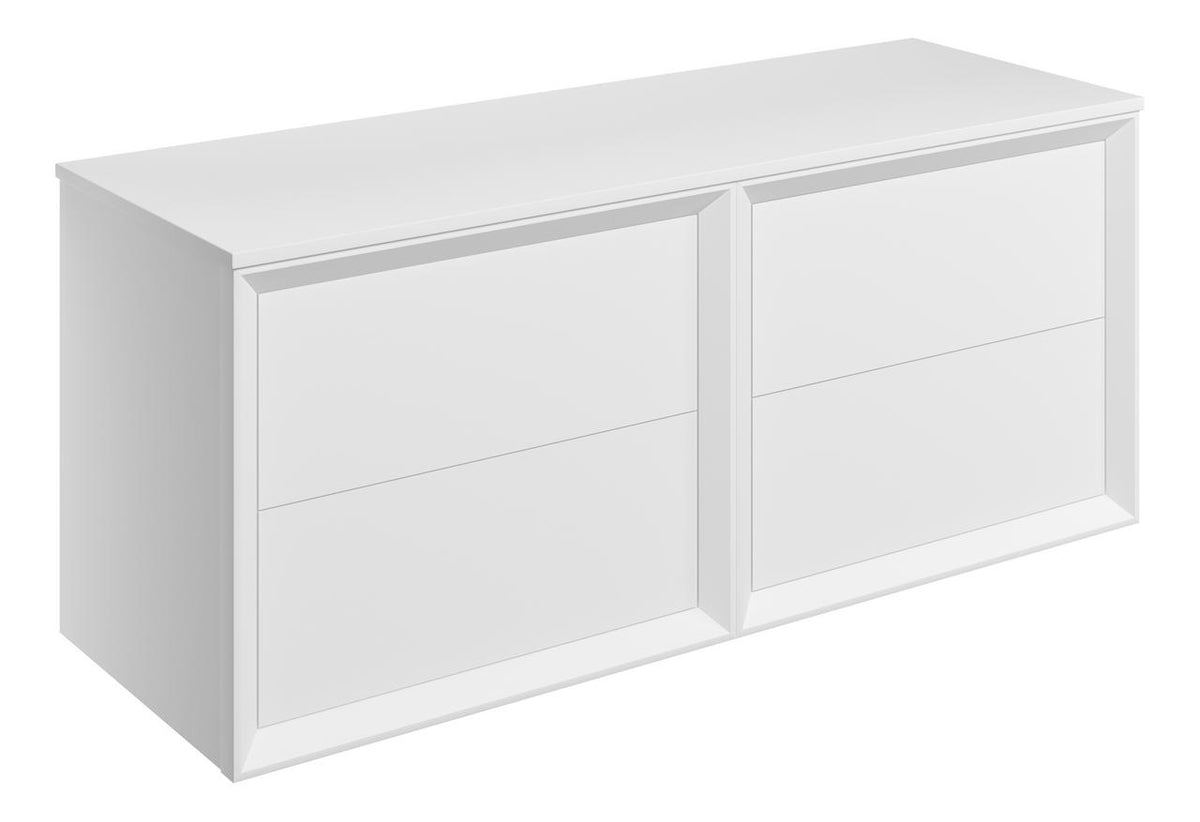 Auvellis Push 1210mm Wall Hung 4 Drawer Basin Unit Run & Top – Matt White