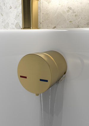 Auvellis Bath Overflow Filler w/Integrated Valve – Brushed Brass