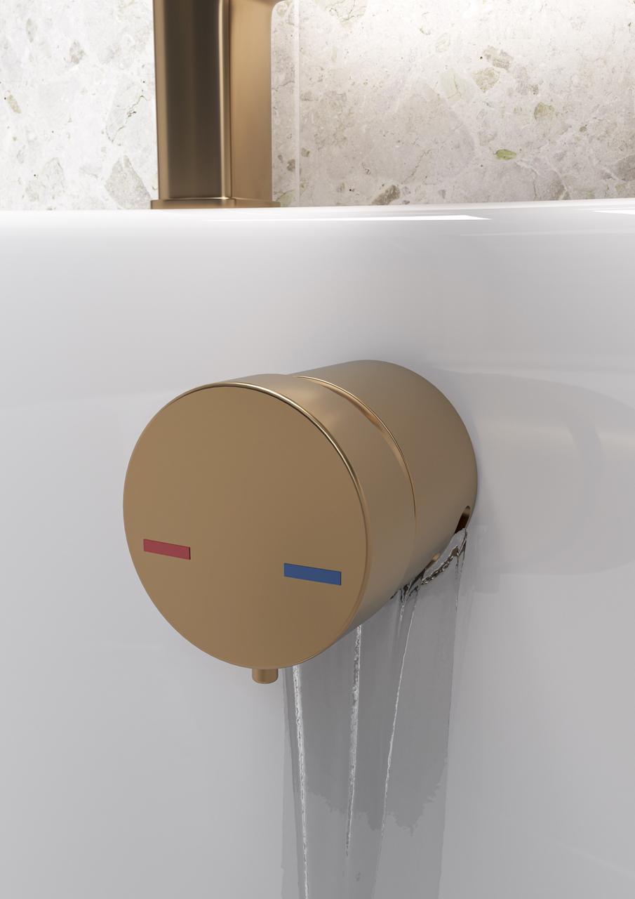 Auvellis Bath Overflow Filler w/Integrated Valve – Brushed Bronze