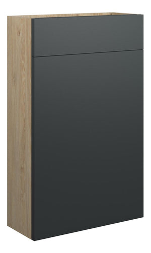 Auvellis Cara 500mm Slim WC Unit – Matt Graphite Grey | Cabinet Colour: Oak