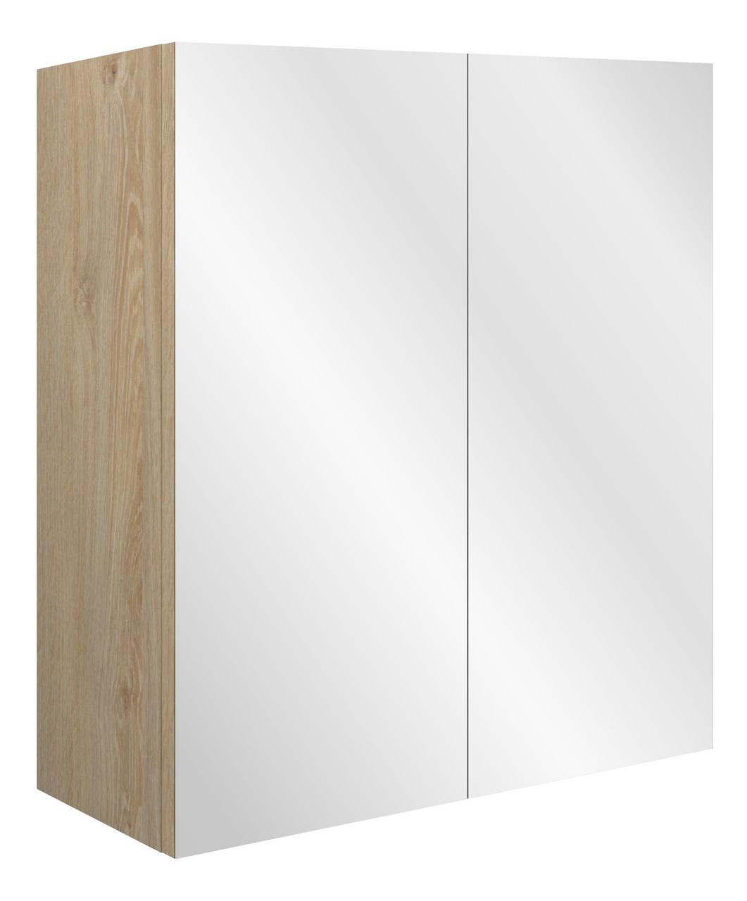 Auvellis Cara 600mm Mirrored Wall Unit – Matt Green Camo | Cabinet Colour: Oak