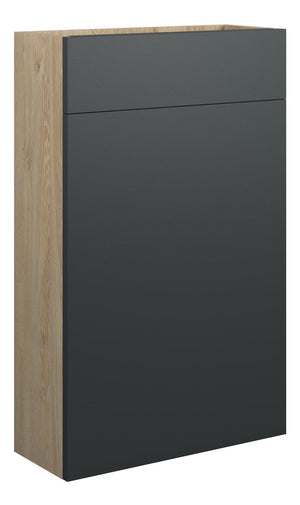 Auvellis Linaro 500mm Slim WC Unit – Matt Graphite Grey | Cabinet Colour: Oak