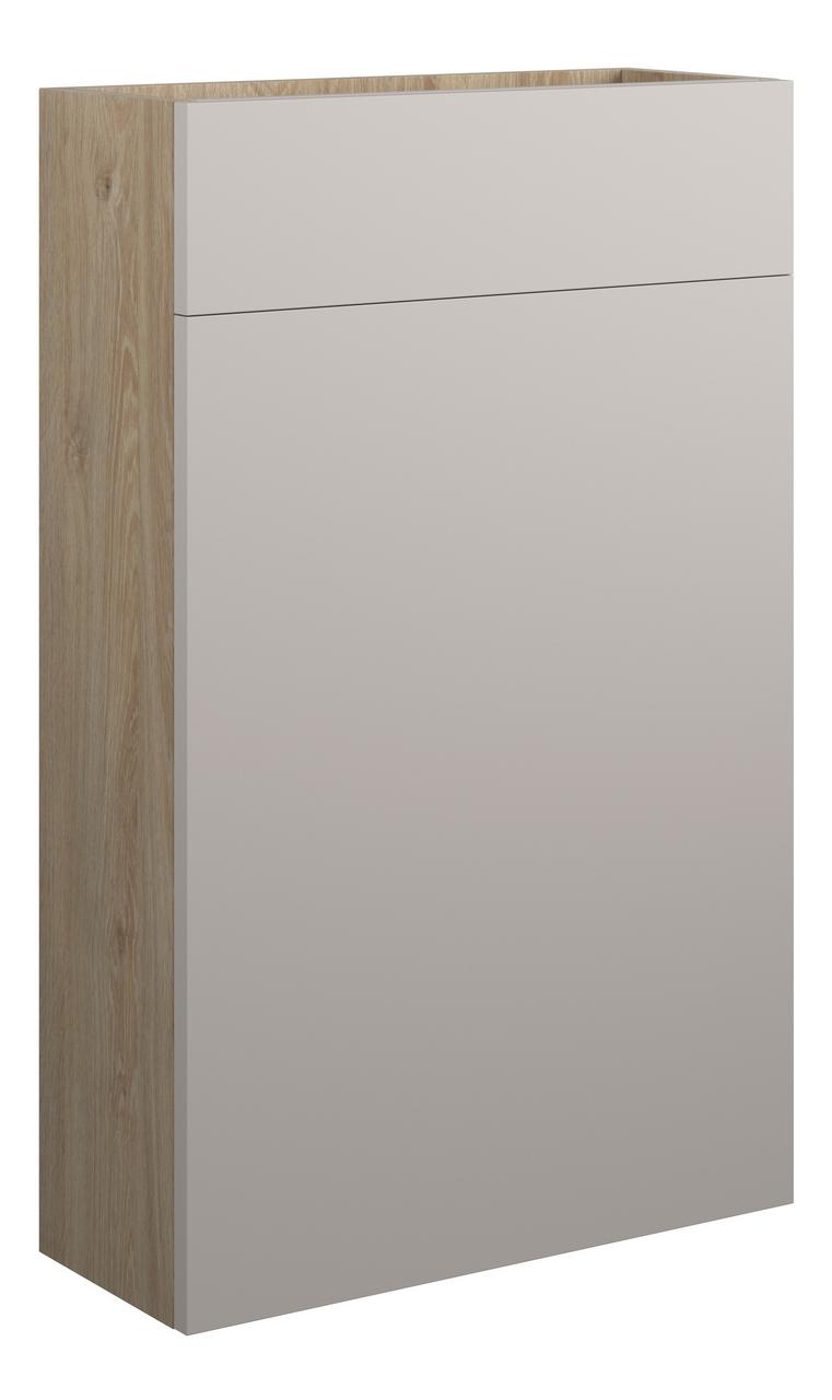 Auvellis Linaro 500mm Slim WC Unit – Matt Dove Grey | Cabinet Colour: Oak