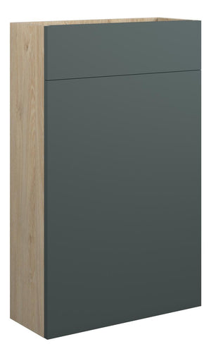 Auvellis Linaro 500mm Slim WC Unit – Matt Green | Cabinet Colour: Oak