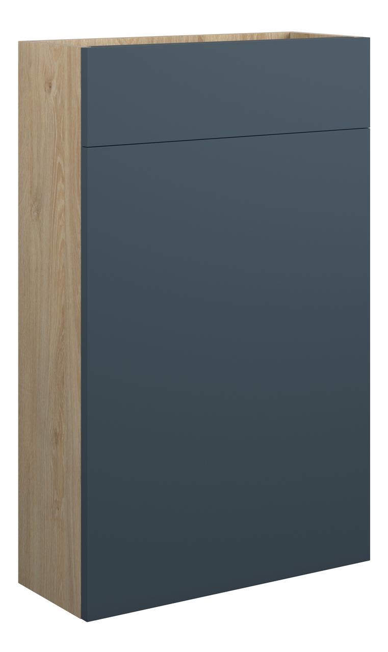 Auvellis Linaro 500mm Slim WC Unit – Matt Arley Blue | Cabinet Colour: Oak