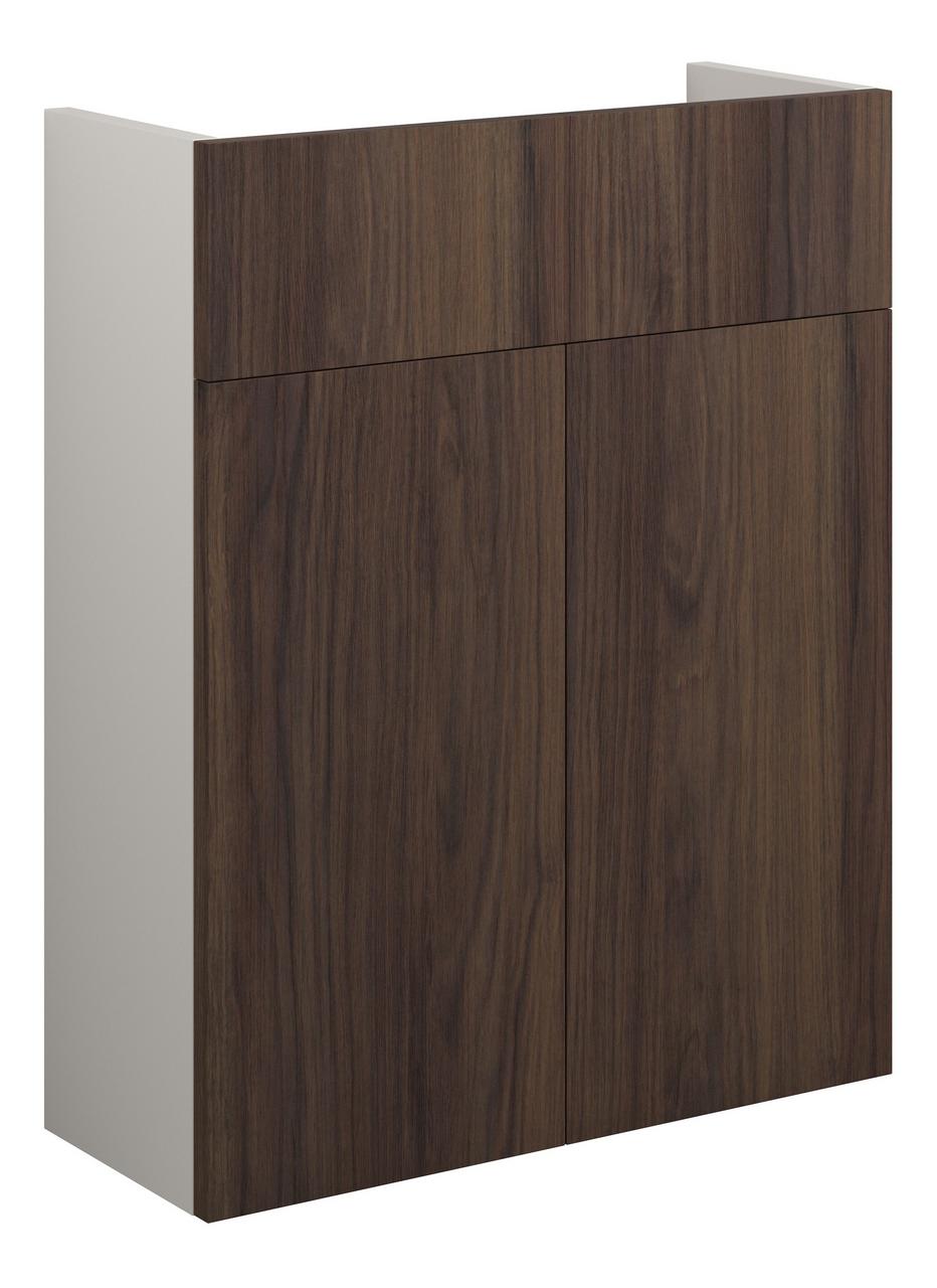 Auvellis Linaro 500mm Slim Basin Unit – Warm Walnut | Cabinet Colour: Grey