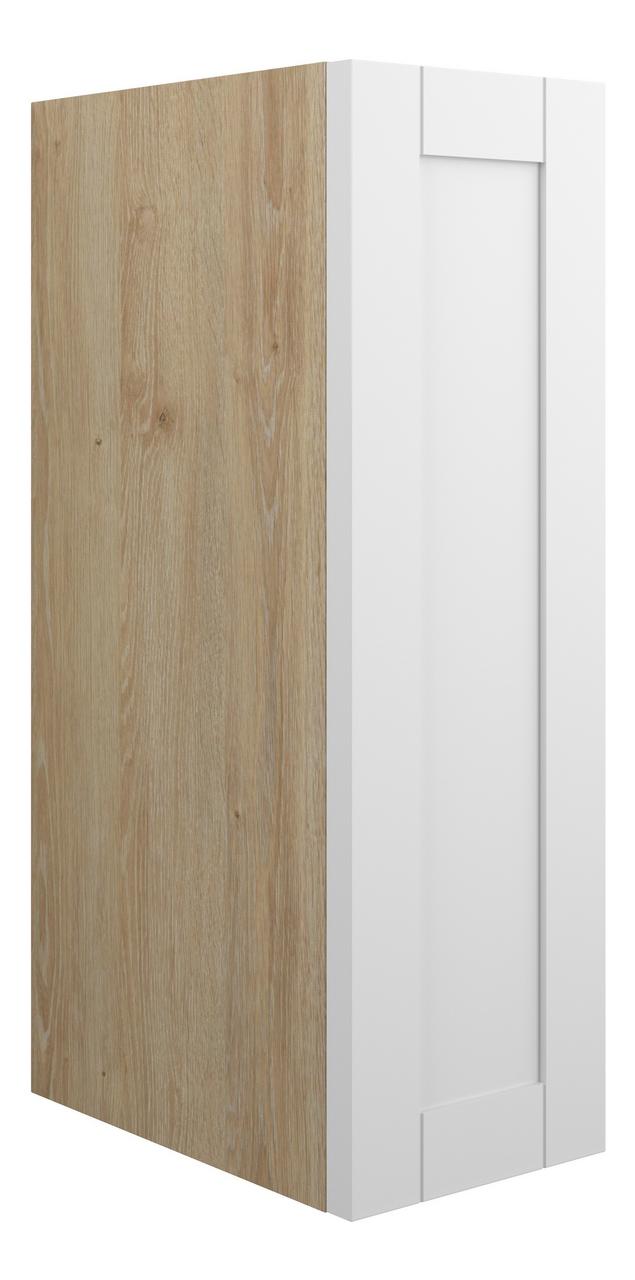 Auvellis Forma 200mm Standard Toilet Roll Unit – Matt White | Cabinet Colour: Oak