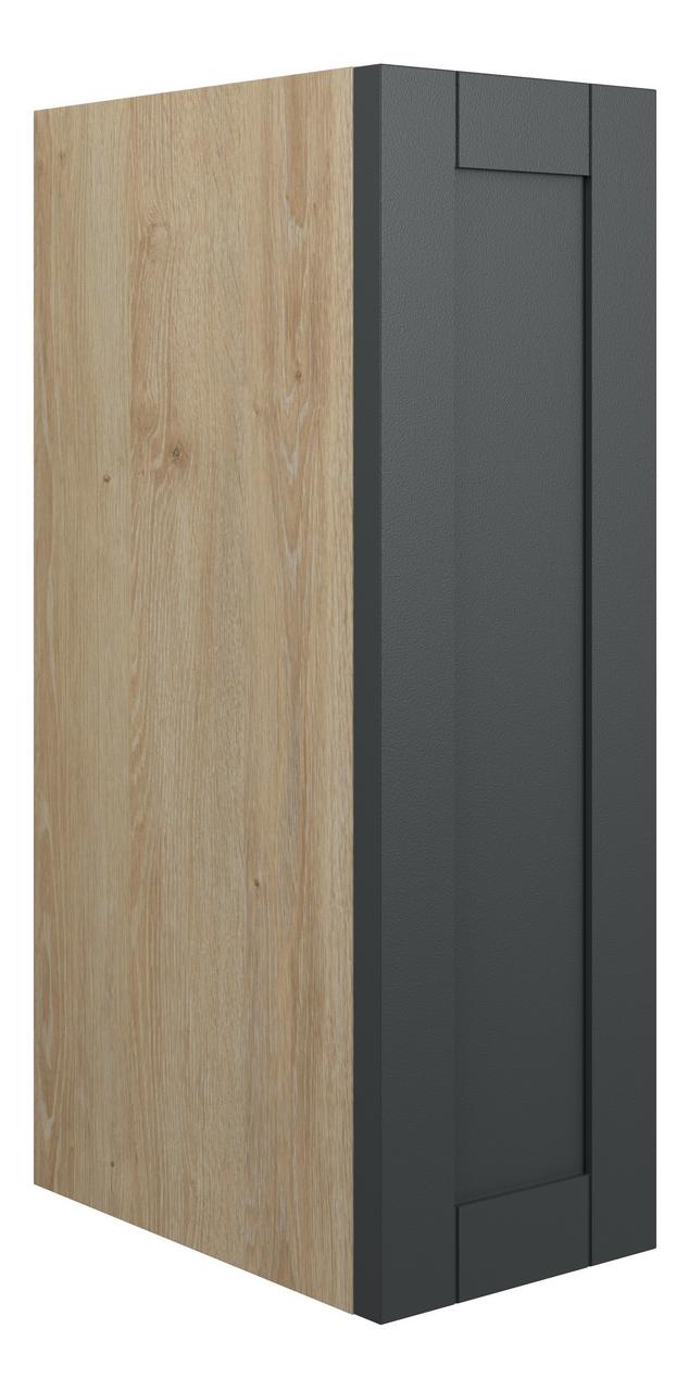 Auvellis Forma 200mm Standard Toilet Roll Unit – Matt Graphite Grey | Cabinet Colour: Oak