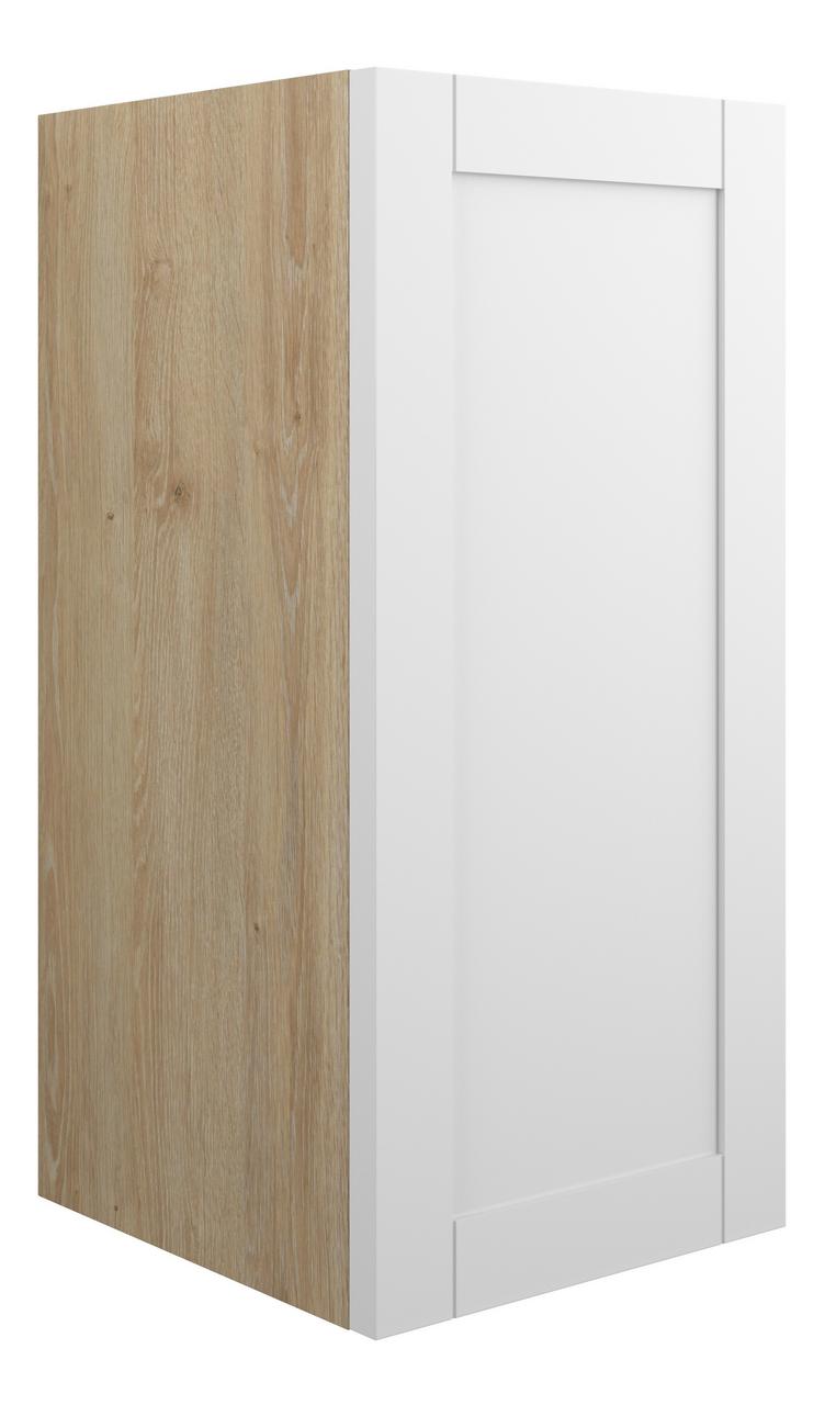 Auvellis Forma 300mm Standard Base Unit – Matt White | Cabinet Colour: Oak